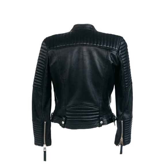 ZARA Trafaluc Women's Black Leather Moto Jacket – Size XS - Picture 5 of 10